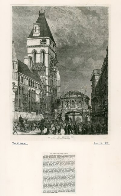 圣殿酒吧，伦敦。拆除，1877年 作者 英语学校