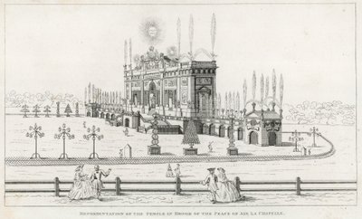 寺庙以纪念和平的Aix la Chapelle 1749年 作者 英语学校