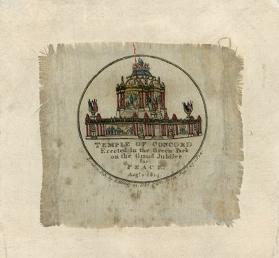 协和寺以庆祝1814年的和平（印在丝绸上） 作者 英语学校