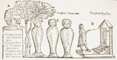 Teraphim，17世纪插图的复制品，用于19世纪后期出版的“魔法史” 作者 英语学校