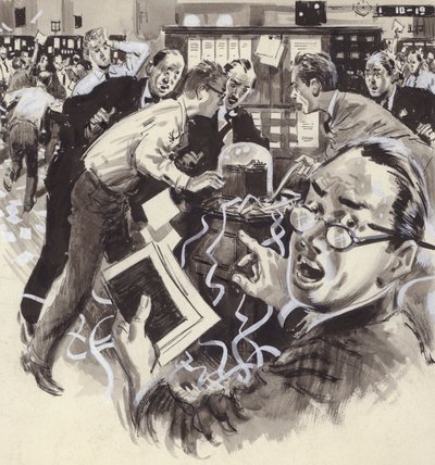 1929 年股市崩盘（纸上水粉） 作者 英语学校