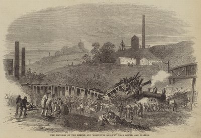 The Accident on the Oxford and Worcester Railway, near Round Oak Station (engraving) 作者 英语学校