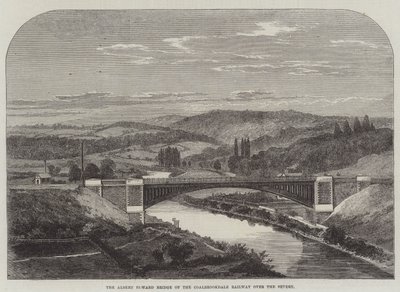 塞文河上的 Coalbrookdale 铁路的 Albert Edward 桥（雕刻） 作者 英语学校