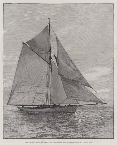 The American Yacht Volunteer，专为与 Thistle 竞争美洲杯而建造（雕刻） 作者 英语学校