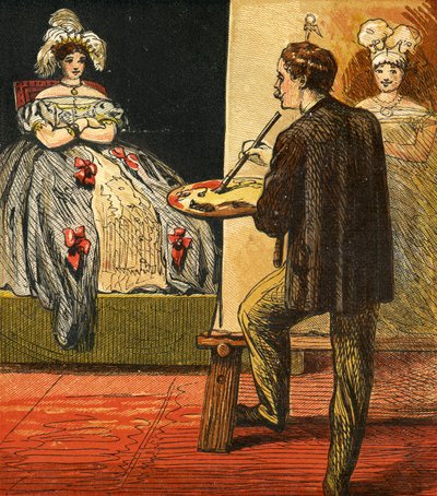 1867年，艺术家在他的工作室里画肖像 作者 英语学校