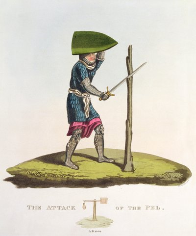 Pel的攻击，1300，由W. Maddocks雕刻，来自古代护甲由Samuel Rush Meyrick，1824年 作者 英语学校
