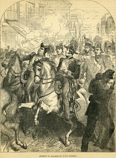 试图暗杀法国国王路易·菲利普，插图取自卡塞尔斯画报英国历史，18571858 作者 英语学校
