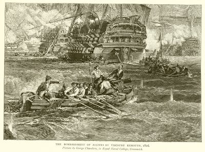 1816年Viscount Exmouth的阿尔及尔轰炸 作者 英语学校
