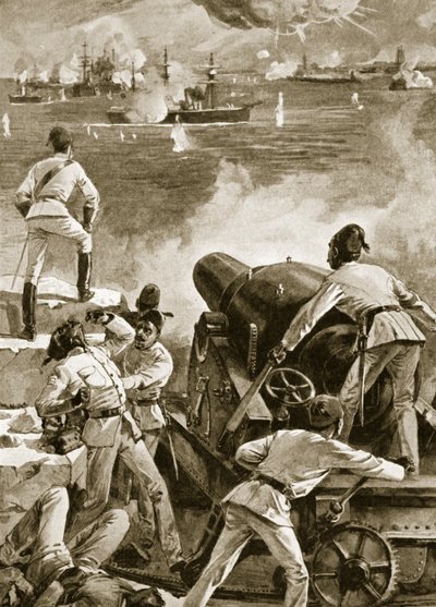 英国舰队于1882年7月11日轰炸亚历山大港的港口 作者 英语学校