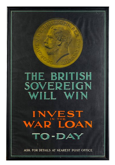 英国君主将获胜，第一次世界大战战争贷款海报 作者 英语学校