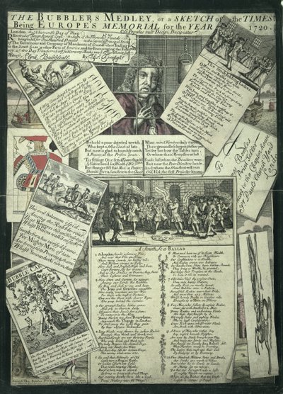 冒泡者的混合泳或时光素描是欧洲1720年纪念馆，讽刺性雕刻 作者 英语学校