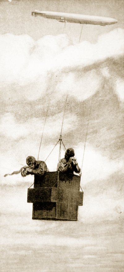 Zeppelin Bomb-Thrower的子弹防护笼，1914-19 作者 英语学校