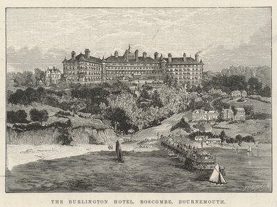 The Burlington Hotel, Boscombe, 伯恩茅斯 (雕刻) 作者 英语学校