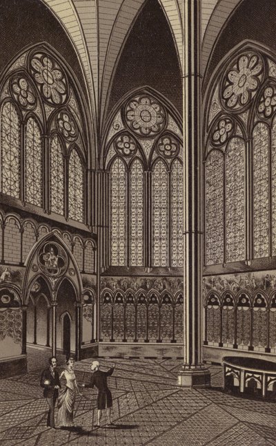 The Chapter House, Salisbury Cathedral (litho) 作者 英语学校