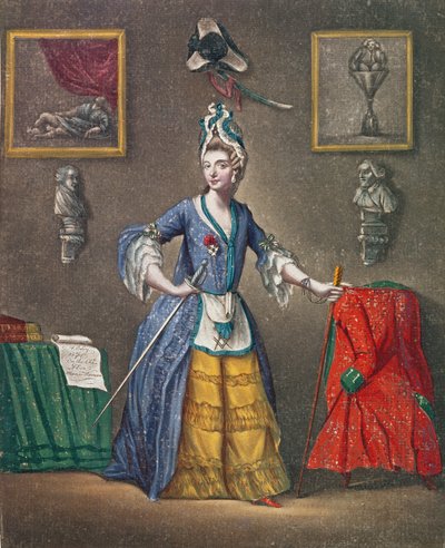 Chevalier dEon身着女性，具有共济会的特质 作者 英语学校
