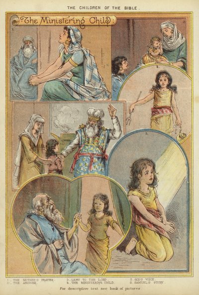 圣经》中的儿童。服事的孩子 (chromolitho) 作者 英语学校