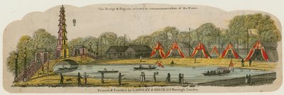 为纪念和平而在圣詹姆斯公园的运河上竖立中国宝塔和桥梁，1814年8月1日 作者 英语学校