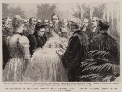 柏林新宫贾斯珀画廊为德国皇帝的小女儿维多利亚·路易斯洗礼（版画） 作者 英语学校