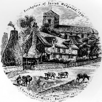 墓地工作和圣约翰教堂，Burslem，19世纪 作者 英语学校