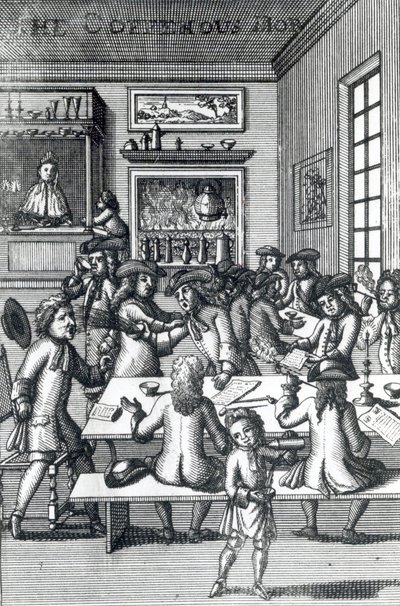爱德华·沃德的咖啡馆暴徒，取自1710年的Vulgus Britannicus 作者 英语学校