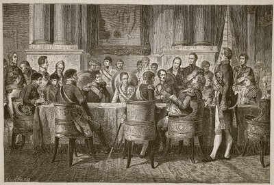 维也纳会议，插图来自卡塞尔斯画报英国历史（棕褐色照片） 作者 English School