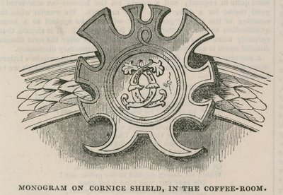 保守派俱乐部：咖啡厅的Cornice Shield上的Cluib会标 作者 英语学校