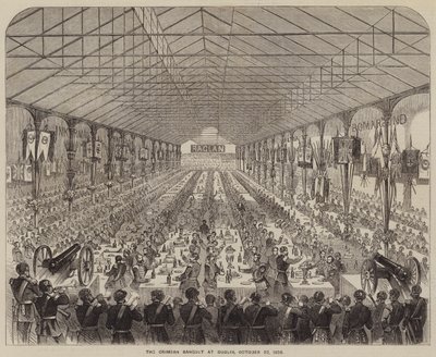1856 年 10 月 22 日在都柏林举行的克里米亚宴会（版画） 作者 英语学校