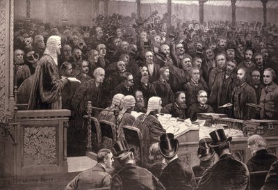 下议院关于爱尔兰自治问题的部门，&39;Ayes; 311，Noes; 341&39;，来自&39;The Illustrated London News&39;，1886年12月6日 作者 英语学校