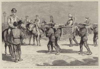 日本的诺公公夫妇，出发前往九善寺湖（版画） 作者 英语学校