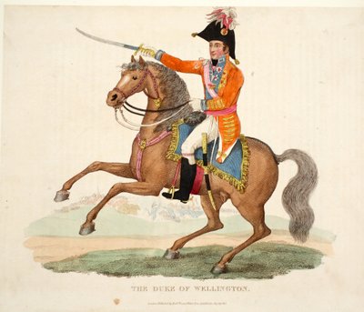 酒吧，惠灵顿公爵。作者：理查德·埃文斯（Richard Evans），罗姆尼（Romney），1816年威廉·穆德福德（William Mudford）撰写的滑铁卢战役历史记录中的插图 作者 英语学校