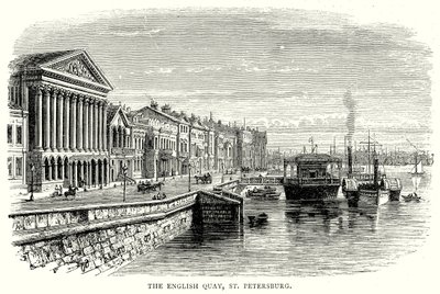 英国码头，圣彼得堡（雕刻） 作者 英语学校