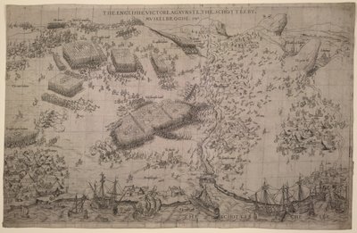 穆斯凯尔布罗格的英国骑兵与肖特人之战》1547 年（版画） 作者 英语学校
