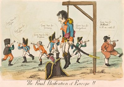 欧洲的最终平定！！，出版。1803年手绘版画。 作者 英语学校