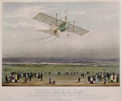 飞行机器，Ariel，由WS Henson于1842年制作的设计，由Ackermann＆Co.出版，1843年 作者 英语学校
