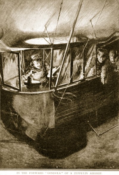 齐柏林飞艇的前方缆车，1914-19 作者 英语学校