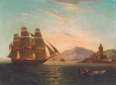 护卫舰HMS Pearl号32门火炮进入墨西拿法鲁 作者 英语学校