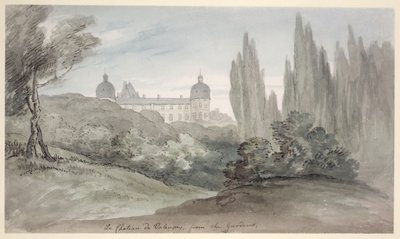 瓦伦西城堡花园，1770年（钢笔和墨水在纸上） 作者 英语学校