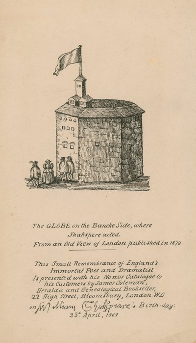 The Globe，Bankside，London，基于1579年发表的伦敦旧观点 作者 英语学校