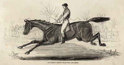 The Harrow Steeple Chase：The Last Brook，来自&39;The Illustrated London News&39;，1845年4月26日（雕刻） 作者 英语学校