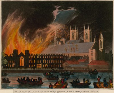 1834年10月16日，上议院和下议院出现了火 作者 英语学校