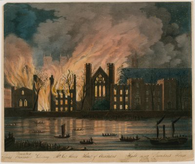 上议院和下议院着火，1834年10月16日 作者 英语学校