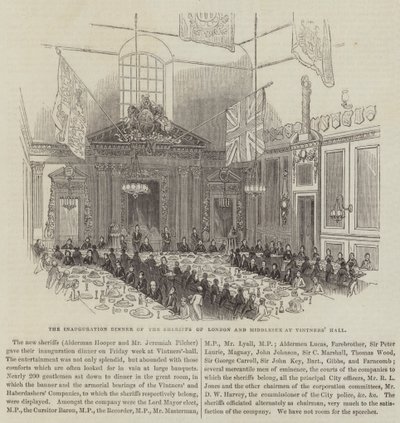 伦敦和米德尔塞克斯警长在酒商大厅举行的就职晚宴（版画） 作者 英语学校
