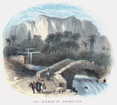 Hasbeyiah 的约旦河（彩色雕刻） 作者 英语学校
