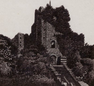 The Keep，加的夫城堡（石版画） 作者 英语学校