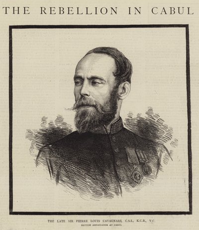 已故的 Pierre Louis Cavagnari 爵士，CSI，KCB，VC（雕刻） 作者 英语学校