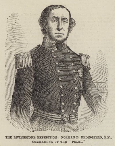 Livingstone Expedition，Norman B Bedingfeld，RN，“珍珠”指挥官（雕刻） 作者 英语学校