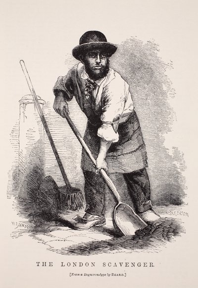 伦敦清道夫，在理查德·比尔德（Richard Beard）的银版照相术之后，来自伦敦工党和伦敦穷人的插图由亨利·梅休（Henry Mayhew）出版。 1862年 作者 英语学校