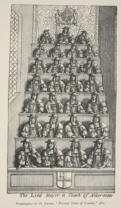 1681年De Launese Angolise大都会的市长和奥尔德曼宫 作者 英语学校