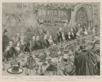 1887年11月9日在伦敦市政厅举行的市长宴会 作者 英语学校