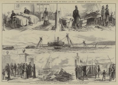 英国皇家海军 "欧律狄刻号 "于 24 日星期日在怀特岛附近海域遇难（雕刻） 作者 英语学校
